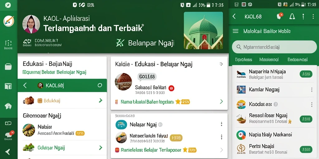Antarmuka pengguna KAOL68 yang menarik dan interaktif.