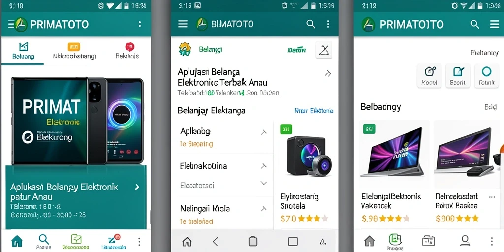 Antarmuka pengguna PRIMATOTO yang intuitif untuk belanja elektronik.