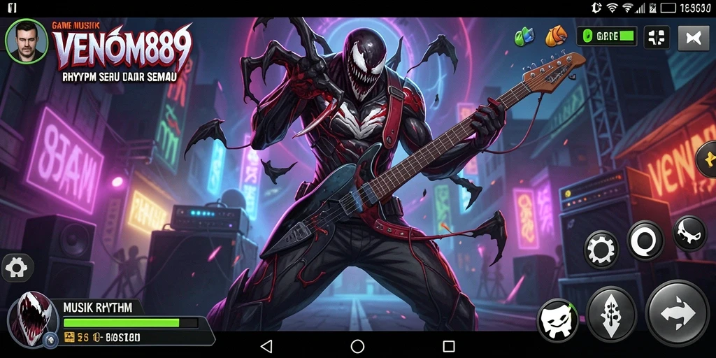 Antarmuka menarik dan interaktif dari game Musik Rhythm VENOM889.
