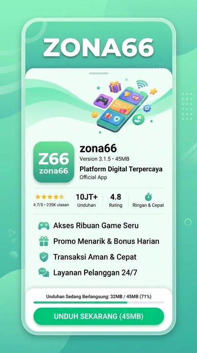 Tampilan halaman APK zona66